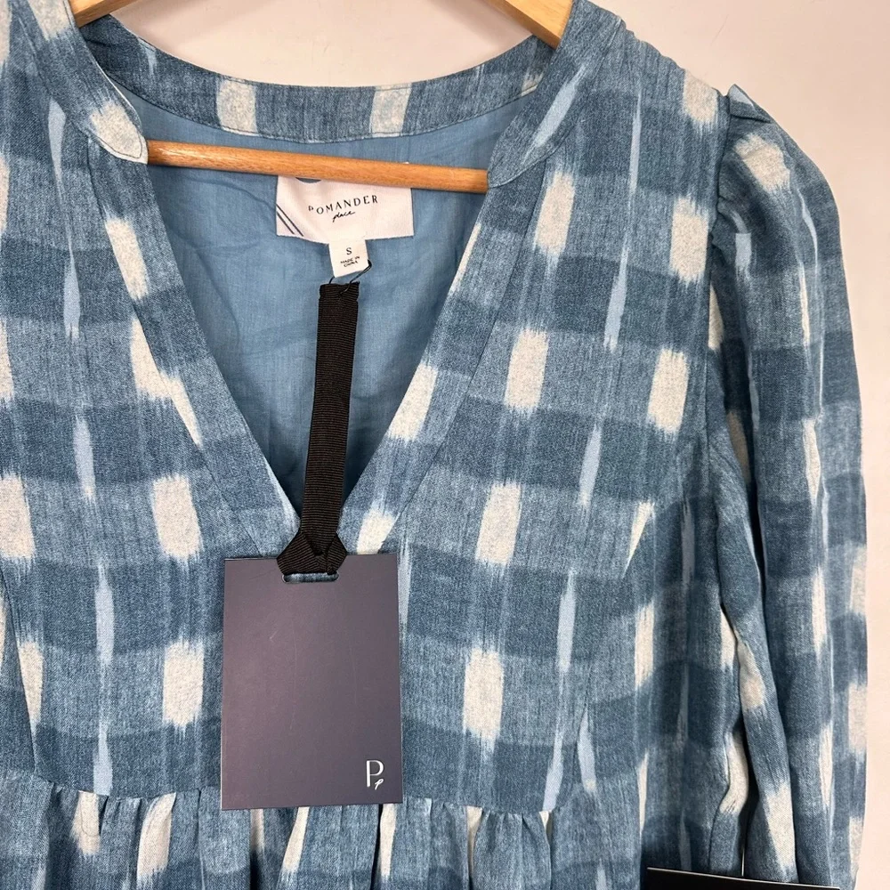 POMANDER PLACE Blue Ikat Kenzo Dress - Picture 9 of 11